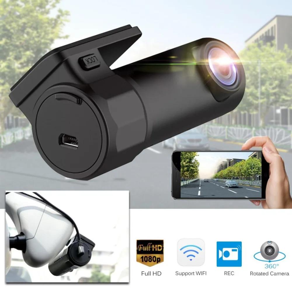 Мини WiFi Автомобильная dvr Камера фронтальная DVR камера Full HD 1080p универсальная Dashcam видео регистратор рекордер ночного видения 140 Широкий анг