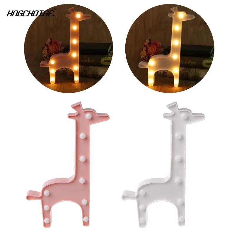 

3D Marquee Giraffe Table Lamp 9 LED Battery Operated Night Light Children's Room Decor