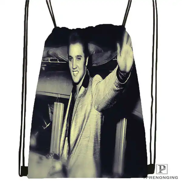 Drawstring Backpack Custom Elvis Presley Singer Art походная сумка на шнурке Cute Daypack Kids Satchel(черная спина) 31x40 cm#180531-03-77 - Цвет: Drawstring Backpack