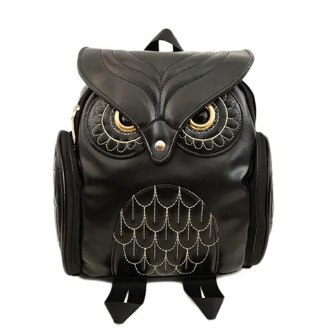 Fresco de Couro Quente das Mulheres do Sexo Bolsa de Ombro Bolsas de Escola Mulheres da Moda Mais Recente Mochila Elegante Preto pu Mochila Coruja Venda Feminino