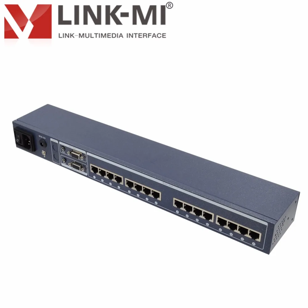 LINK MI 116T 16 портов VGA видео аудио сплиттер 1x16 передатчик 300 м приемник RJ45 порт s Cat5