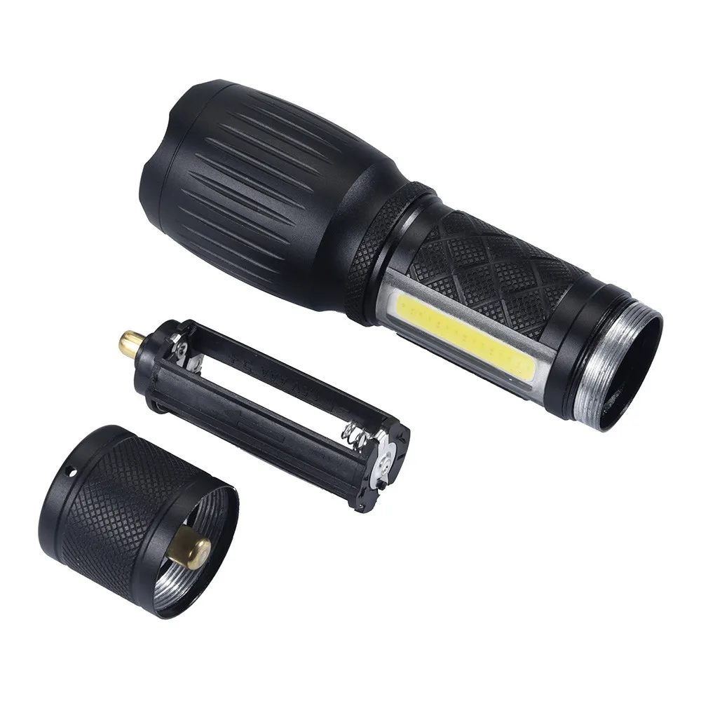 Cheap Camping Lightweight Tactical Zoomable Flashlight XML T6+COB LED Torch Lamp 18650 6 Modes Bicycle Lights 4