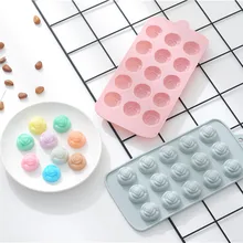 15 отверстий для выпекчки пирога Плесень Мини-Роза Силиконовый Шоколад помадка желе Печенье Маффин льда формы Гибкие Пресс-формы форма для кексов 3D