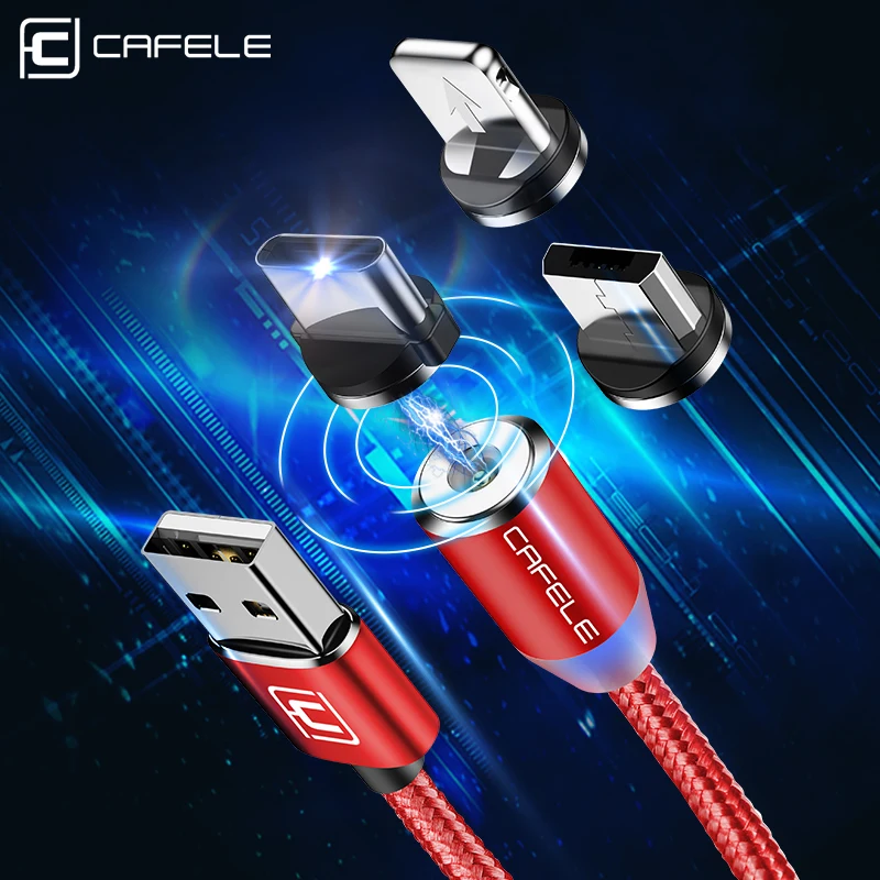 Beste CAFELE Magnetische Kabel voor xiaomi huawei samsung iphone xr X XS Max 8 7 6 6 s plus 5 5 s SE LED USB IOS Plug USB Type C Micro kabel