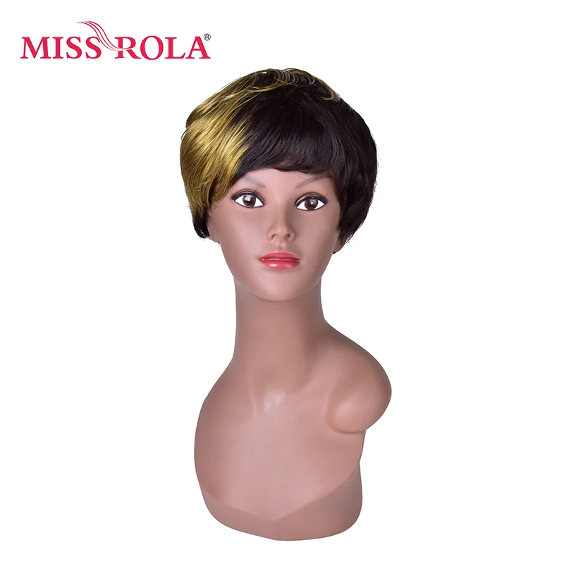 Короткий прямой парик Miss Rola черные блонд белые Омбре розовая сеть синтетические