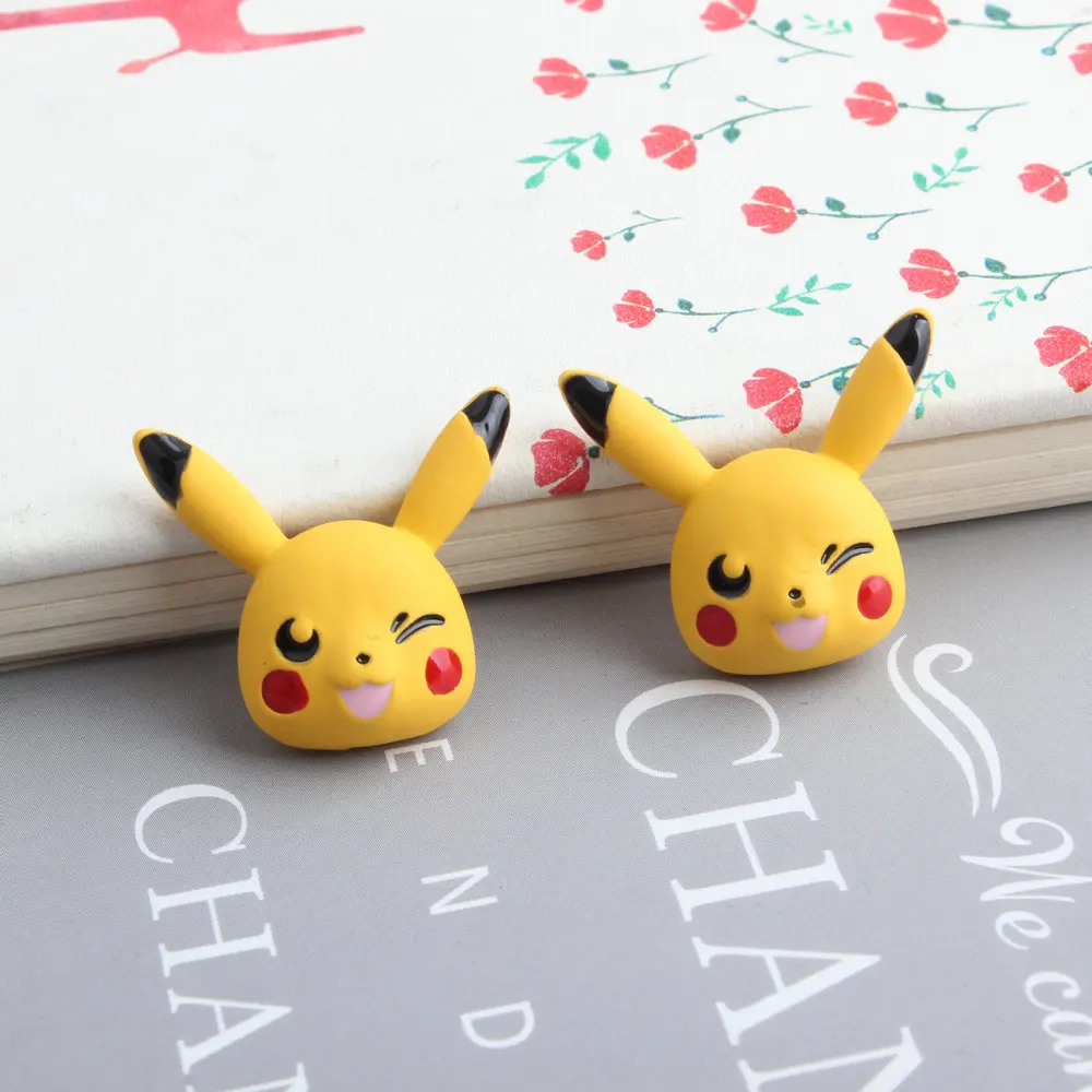 

10Pcs/lot Cute Cartoon Pikachu Enamel Charm Alloy Hair Accessories Jewelry for Women Girl Hair Decoration