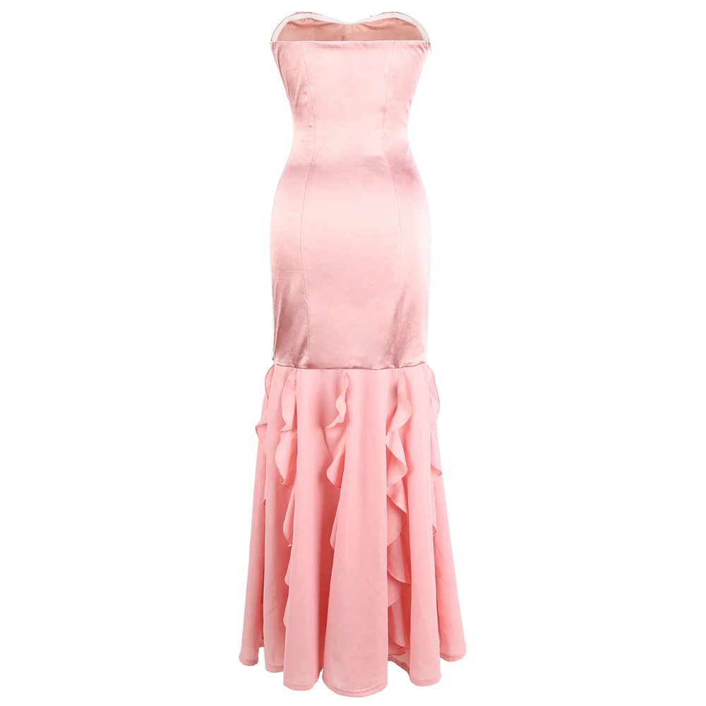 Женское вечернее платье Angel fashions длинное формальное без бретелек с бусинами и