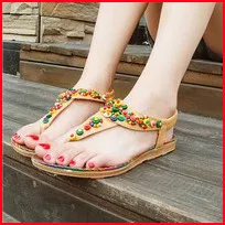 Women-Sandals-2016-36-40-Comfort-Sandals-Women-Summer-Bohemia-String-Bead-Fashion-Flat-Plus-Size