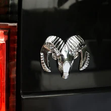 3D Car Head Grill Tailgate 3D Stickers Metal Emblem Refitting Metal Chrome Badge Emblem Sticker Ram head for Dodge Ram Caliber