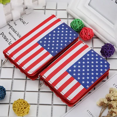 

Unisex Purses American Flag Patten Men and Women Wallets Cards Holder Zipper Hasp Handbags Moneybag Coin Purse Wallet