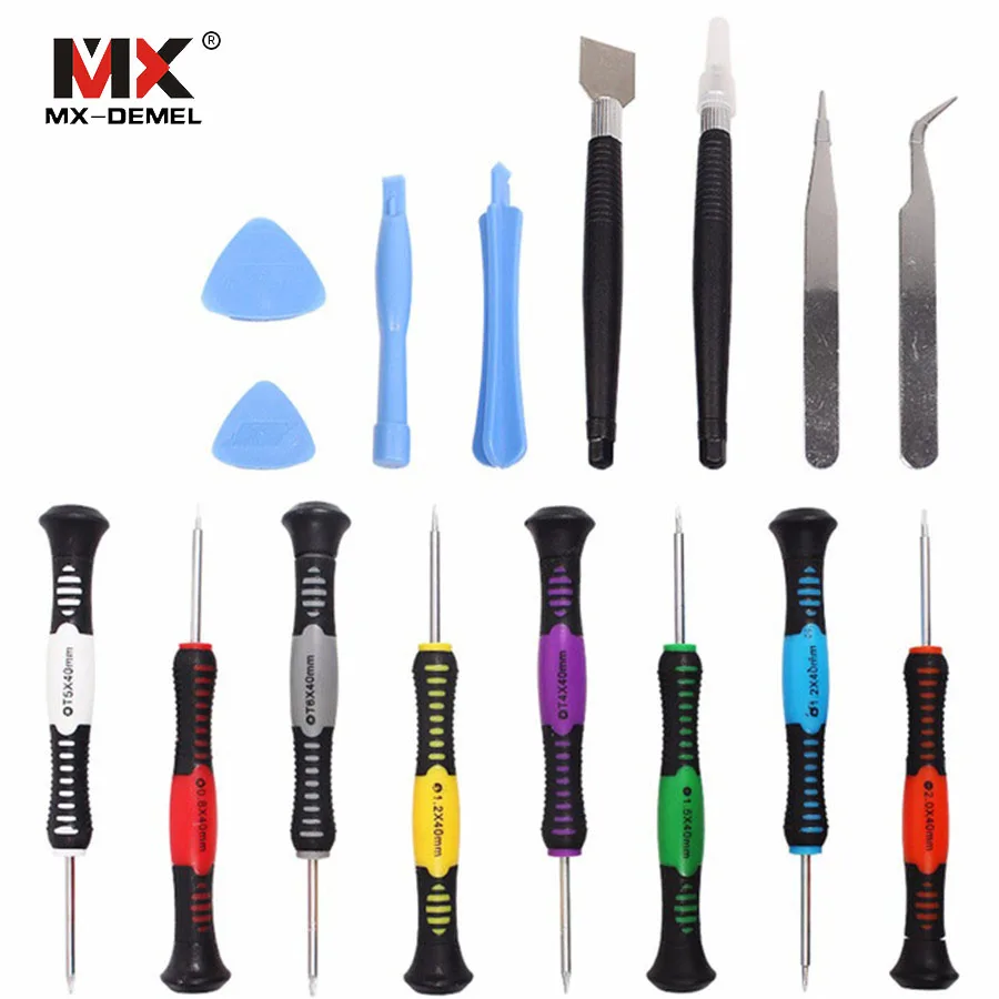 MX-DEMEL 16 шт. Универсальный Открытие Прай Repair Tool Kit телефона Набор отверток комплект телефона руки инструмент для ремонта для мобильного