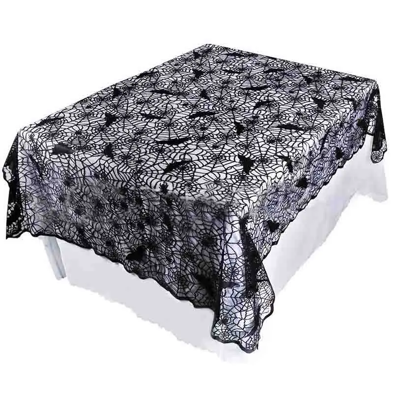 Halloween Tablecloths Black Lace Tablecloth 54x72 inch Spider Cobweb Table Cover for Halloween Masquerade Dinner Party Scary Movie Nights Table Decorations Halloween Tablecloths Black Lace Tablecloth 54x72 inch Spider Cobweb Table Cover for Halloween Masquerade Dinner Party Scary Movie Nights Table Decorations