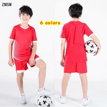 ZMSM мальчики девочки тренировочный костюм для футбола Детские комплекты футбольные тренировочные костюмы командный спортивный комплект одежды дышащий Подгонянный LB1708