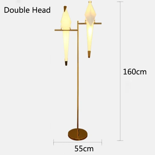 Современные Напольные лампы Европейского дизайна металлический торшер скандинавские креативные напольные лампы для гостиной, спальни, птички, абажур, лампы для чтения - Цвет абажура: Two Bird