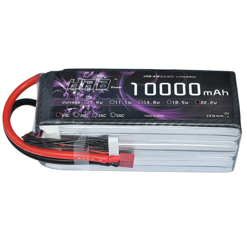 Аккумулятор hrb lipo 6S 22,2 V 5000 мА/ч, 5200 мА/ч, 6000 мА/ч, 8000 мА/ч, 10000 мА/ч, 12000 мА/ч, 16000 мА/ч, 22000 мА/ч, 50C для Дрон RC uav Квадрокоптер