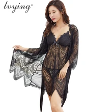 Пижама женская домашняя одежда ночнушка ночная сорочка пижамы женские халат женский Высококачественный кружевной женский пижамный комплект, сексуальные пижамы, прозрачное ночное платье, неглиже, ночное белье, Халат