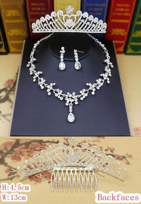 Joia nupcial tiara colar e conjunto coroa