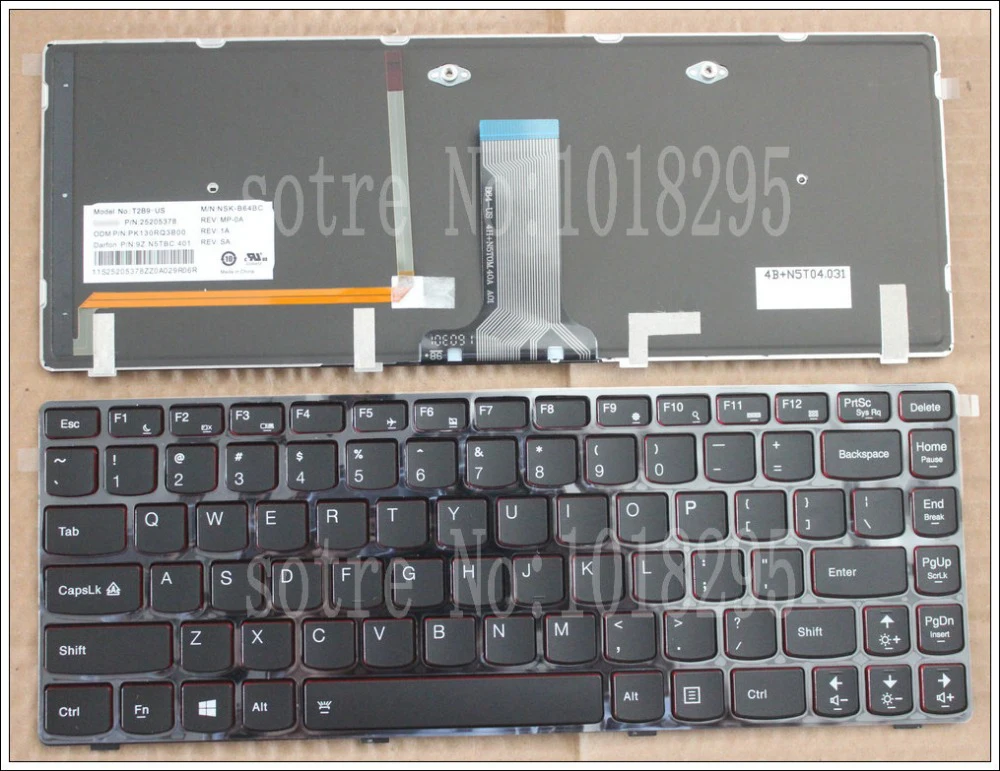 Новинка для Lenovo 25205378 NSK-B64BC 9Z.N5TBC.401 клавиатура с подсветкой US | Компьютеры и офис