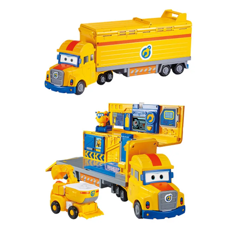 NEW ABS Super Wings Poppa Deluxe Multiple Scene Deformation Rescue Vehicle with Sound Combination Toy for birthday gifts