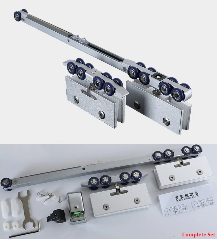 Solid Aluminum Top hung sliding glass door roller soft close shower box