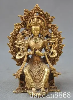 

christmas tibet buddhism brass fane seat tara Kwan-Yin Guan Yin Bodhisattva Buddha statue halloween
