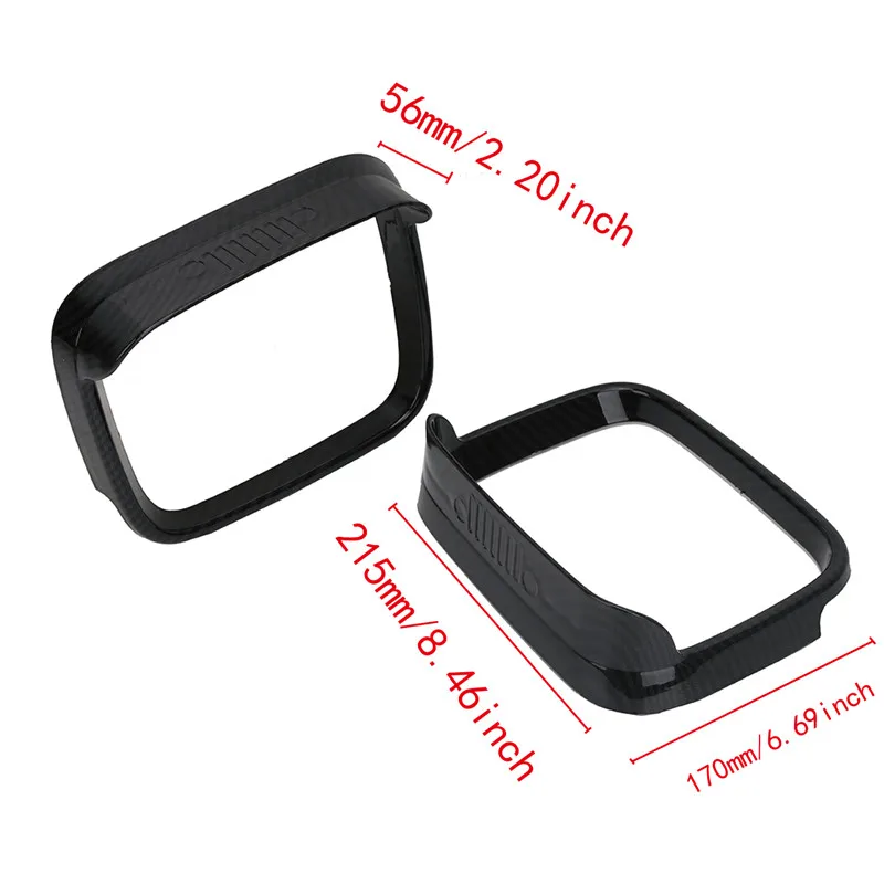 Fog Light Day Running Light Frame Bezel Grille Trim Rearview Mirror Cover Rain Eyebrow Sticker For Jeep Renegade 2015 2016 2017 (65)