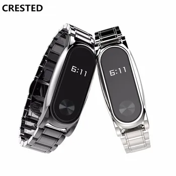 

CRESTED stainless steel watch strap For Xiaomi Mi band 2 bracelet Screwless Replacemen Bracelet Smart miband 2 Wristbands belt