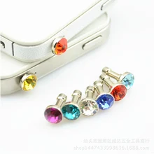 5 шт./партия сверкающий с кристаллом Пылезащитная заглушка для iPhone X 8 7 6s 5 samsung Plus Универсальный 3,5 мм разъем для наушников для мобильного телефона смартфон