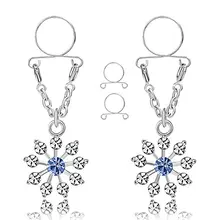 НЕ ПИРСИНГ клип на соски кольцо поддельные ювелирные изделия с подвеской в виде соски поддельные соски кольцо