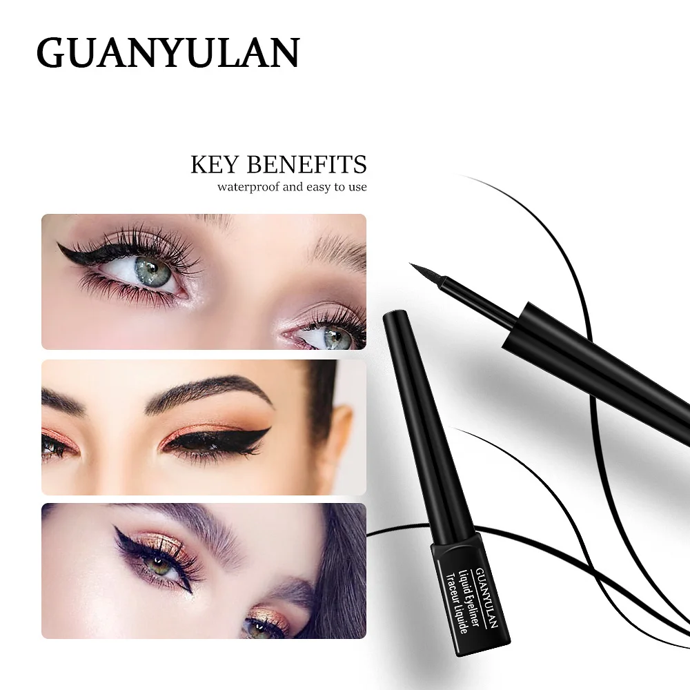 

GUANYULAN Professional Liquid Eyeliner Pen Black Beauty Cat Style 24 Hours Long-lasting Waterproof Makeup Cosmetic Tool