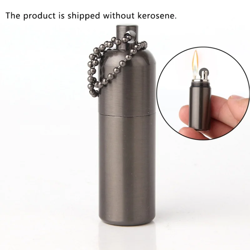 

Portable Mini Kerosene Lighter Small Gift Gasoline Lighter Key Chain Scrub Metal Lighter Outdoor Tools TX005