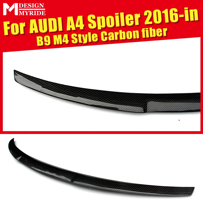

Fit For Audi A4 A4a A4Q High-quality Rear Spoiler B9 M4 Style Coupe Carbon Fiber Rear Spoiler Rear Trunk Wing car styling 2016+