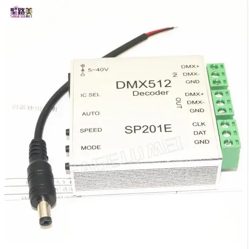 DC5V-DC12V SP201E DMX512 декодер инструкции по эксплуатации светодиодный контроллер поддерживает почти каждый вид светодиодный-DRIVER-IC RGB контроллер