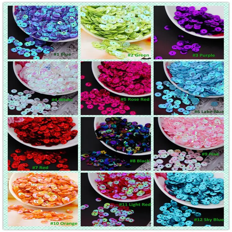 8MM AB Colors Round Cup Sequins Paillette For Crafts Scrapbook And Sewing DIY Handmade Project