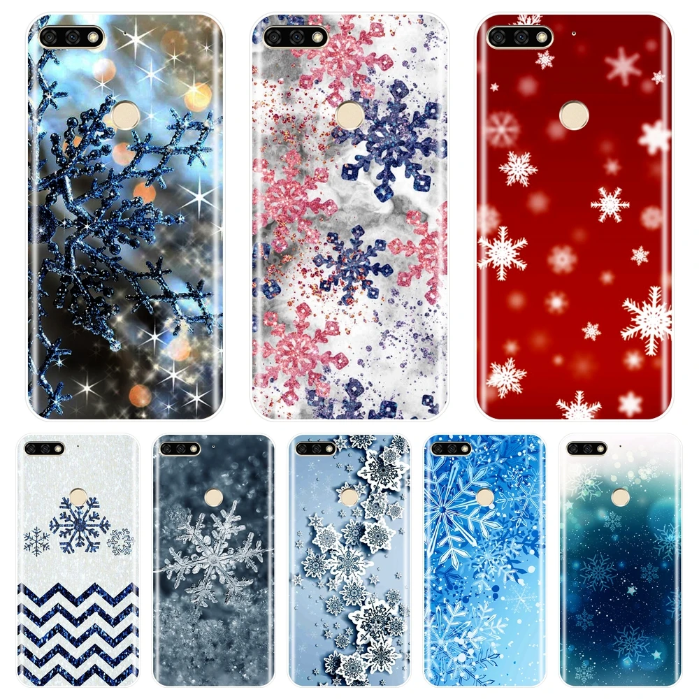 

Back Cover For Huawei Honor 7 8 9 10 Lite Soft Silicone Snowflake Phone Case For Huawei Honor 7 7S 7X 7A 7C Pro 8X MAX 10 9 8