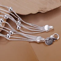 hot sell fashion popular product Silver color Jewelry chain beads Bracelets For cute lady women gifts free shipping H234 4