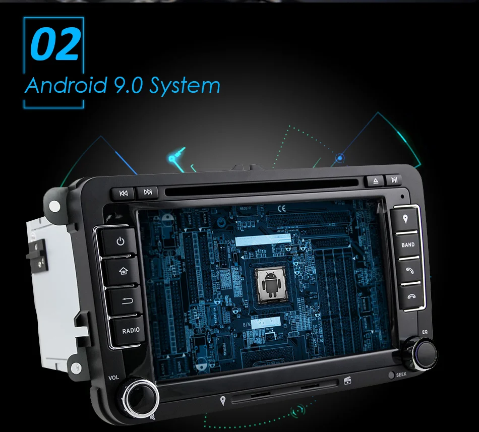 Eunavi tda7851 Android 9 dvd-плеер автомобиля аудио радио gps навигация для VW GOLF 6 Polo Bora JETTA B6 PASSAT Tiguan SKODA OCTAVIA