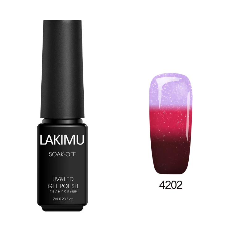 Lakimu тепло холодный УФ-гель для ногтей изменение температуры Замачивание от цвета ful эмаль Гибридный гвоздь искусство цвет длинный прочный ноготь лак - Цвет: 4202