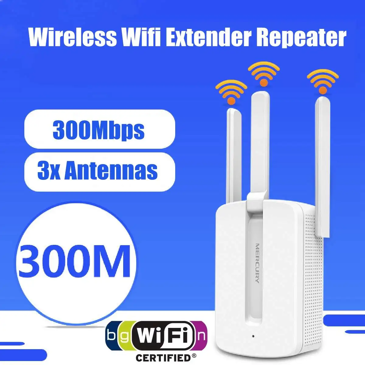

LEORY 300Mbps Wireless Wifi Repeater 2.4G Router 3 Antenna Signal Booster Extender Amplifier 802.11N/B/G