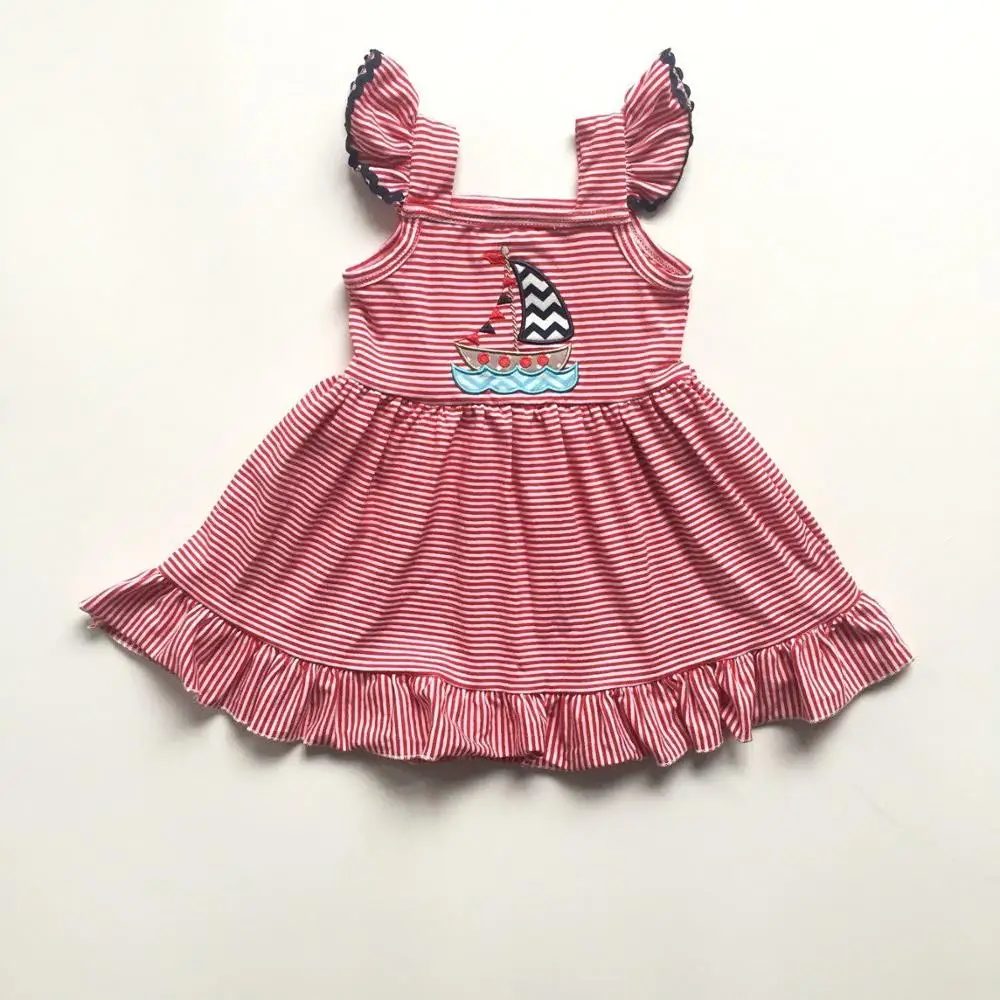 

baby girls summer dress sailor boat dress coral clothing girls milk silk dress