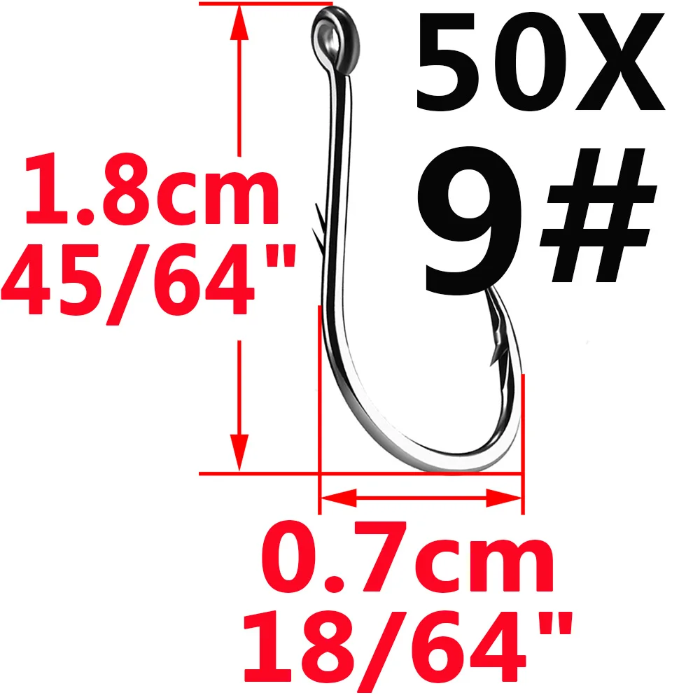Simpleyi 50 قطعة Iseama دائرة الكارب العينين الصيد هوك حجم 12 9 6 4 1 1/0 2/0 3/0 4/0 5/0 حلقة العين اليابان شص