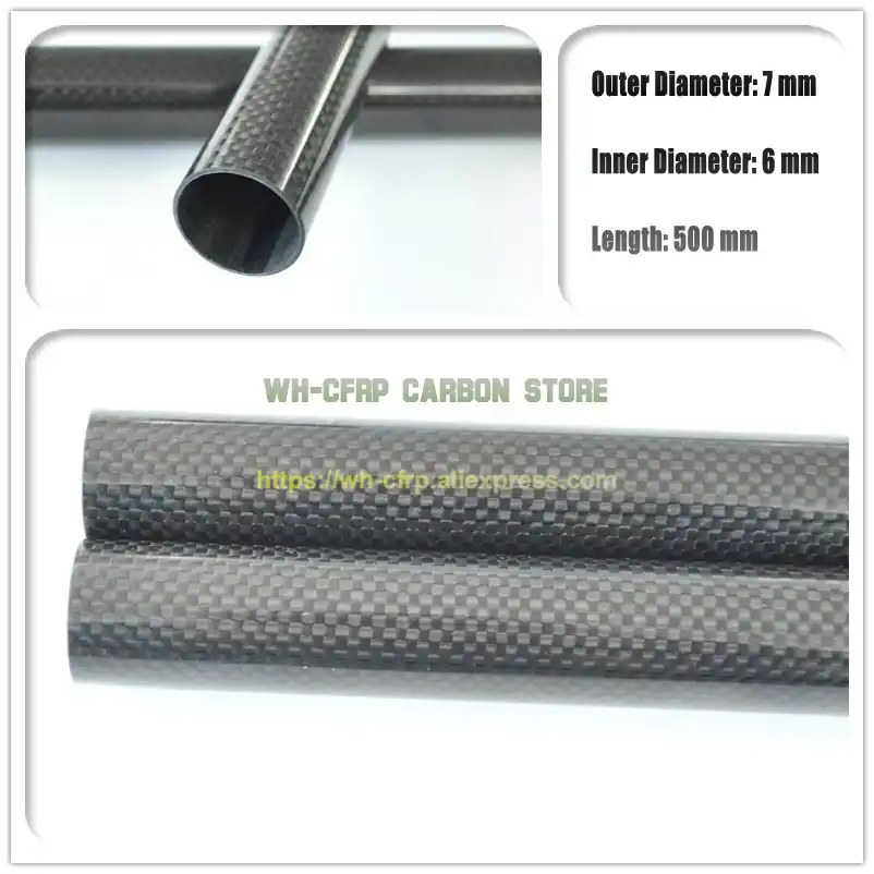 Parts & Accessories 2pcs 7MM OD x 6MM ID Carbon Fiber Tube 3k 500MM Long with 100% Full Carbon Quadcopter Hexacopter Model DIY 76500 Parts & Accessories 2pcs 7MM OD x 6MM ID Carbon Fiber Tube 3k 500MM Long with 100% Full Carbon Quadcopter Hexacopter Model DIY 76500