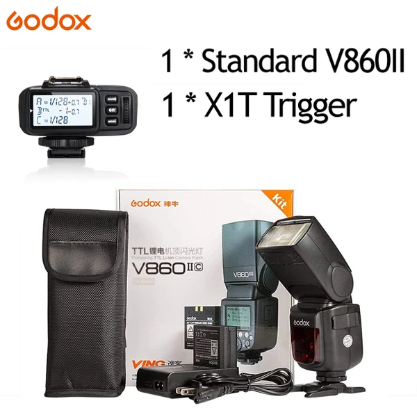 Godox VING V860II Литиевая Батарея Вспышка GN60 HSS 1/8000s ttl вспышка+ X1T триггер для Canon Nikon sony Olympus Fujifilm - Цвет: V860II with AC X1T