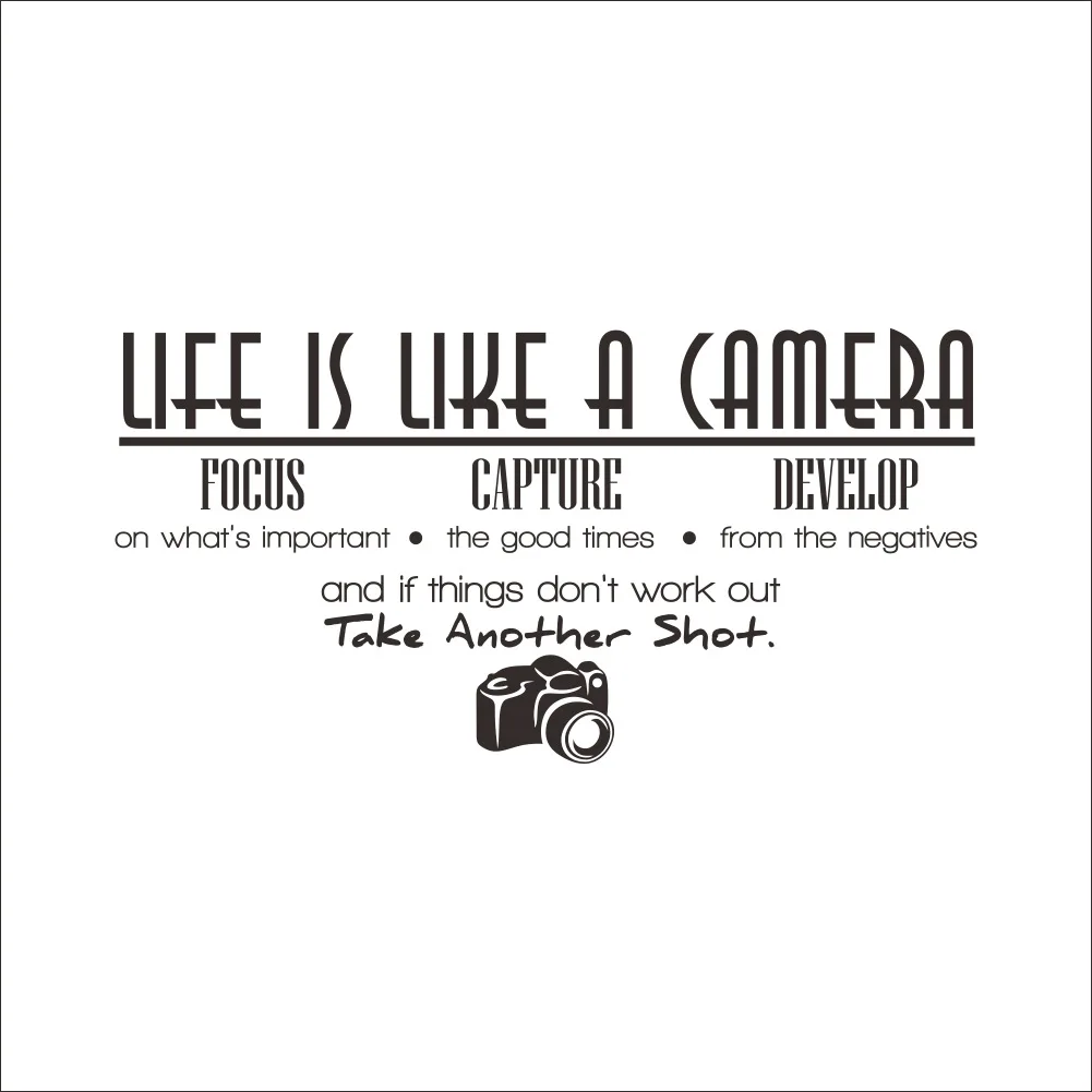 Unique Creative Removable Life Is Like A Camera Quote Wall Stickers Home Decals Home Office Decoration Unique Creative Removable Life Is Like A Camera Quote Wall Stickers Home Decals Home Office Decoration