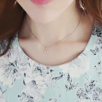 

Boho Silver 925 Jewelry 925 Sterling Silver Wish Bone Necklaces Pendants Statement Necklace For Women Wedding 2019