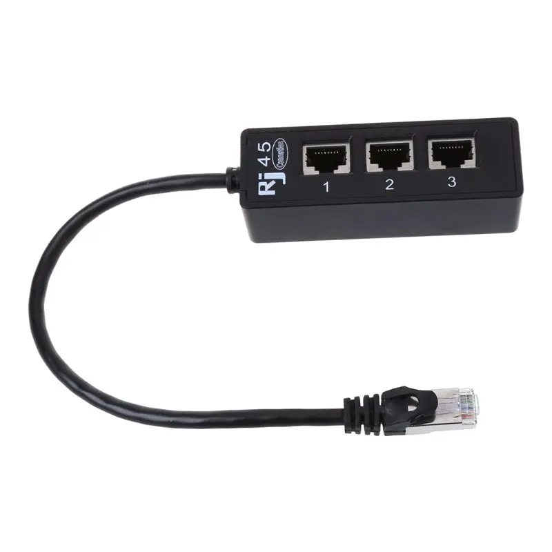 1 to3 Socket LAN Ethernet Network RJ45 Plug Splitter Extender Adapter Connector
