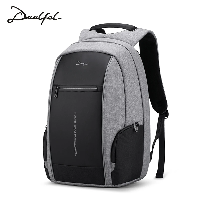 

DEELFEL 2018 New Backpack Men Laptop Backpack for 15.6 inch Charging USB Port Computer Backpacks Male Waterproof Men Travel Bags