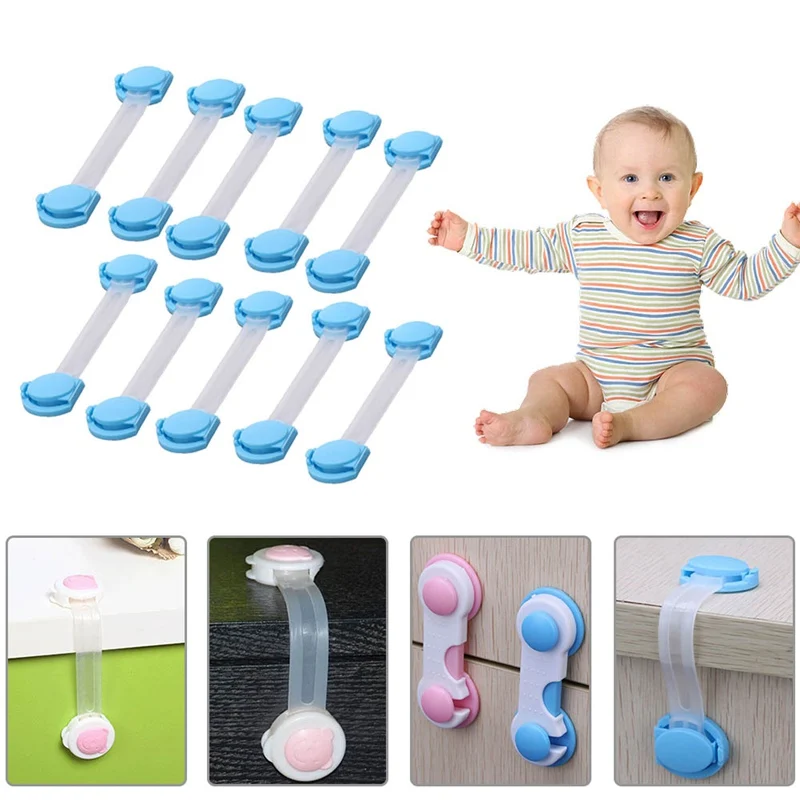 

10pcs/Lot Children Safety Lock Protection Doors Drawer Multifunctional Safety Plastic Locks For Child Baby Cabinet Drawer Lock