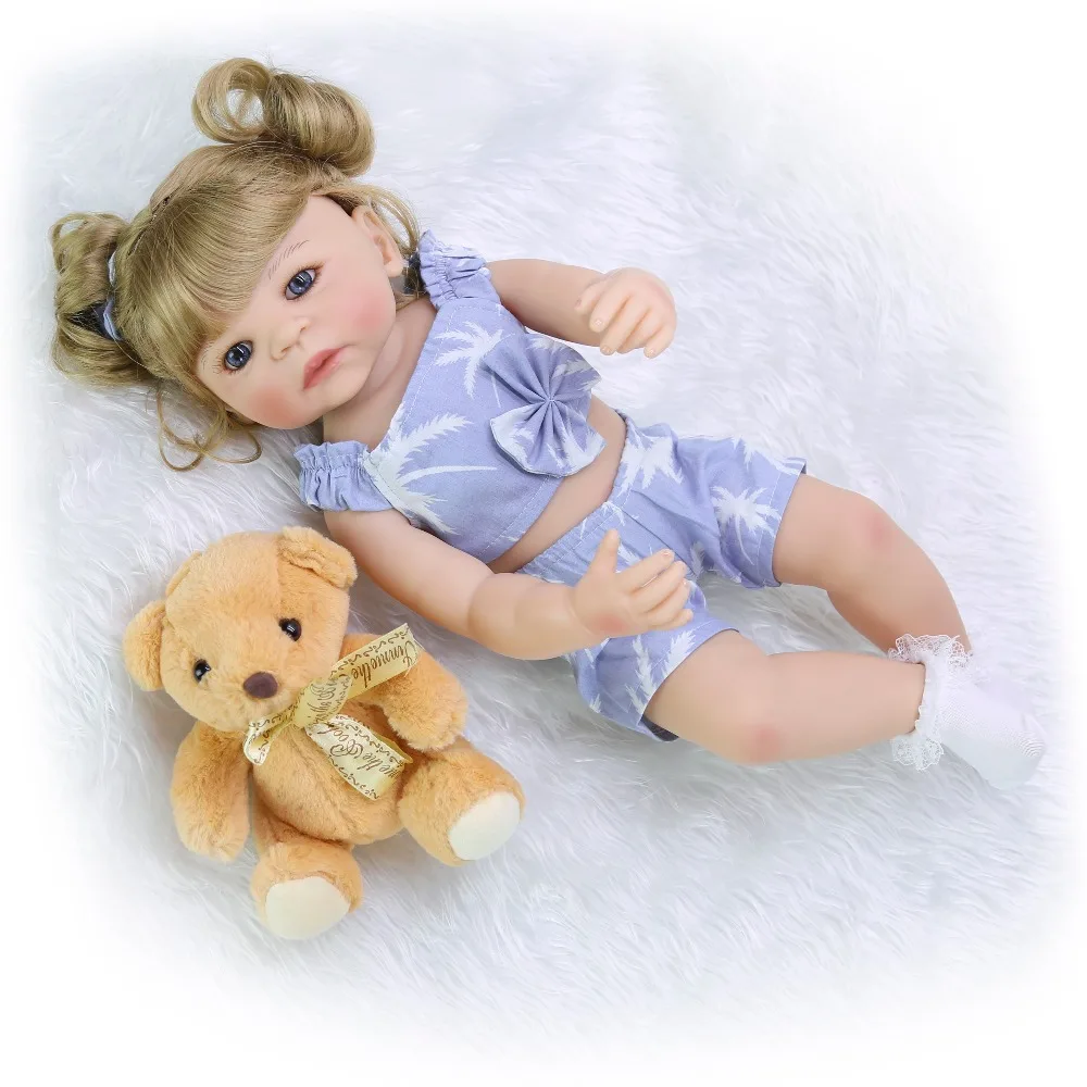 Полностью силиконовая кукла reborn игрушки 55 см bebes silicona completo bonecas realista модные куклы