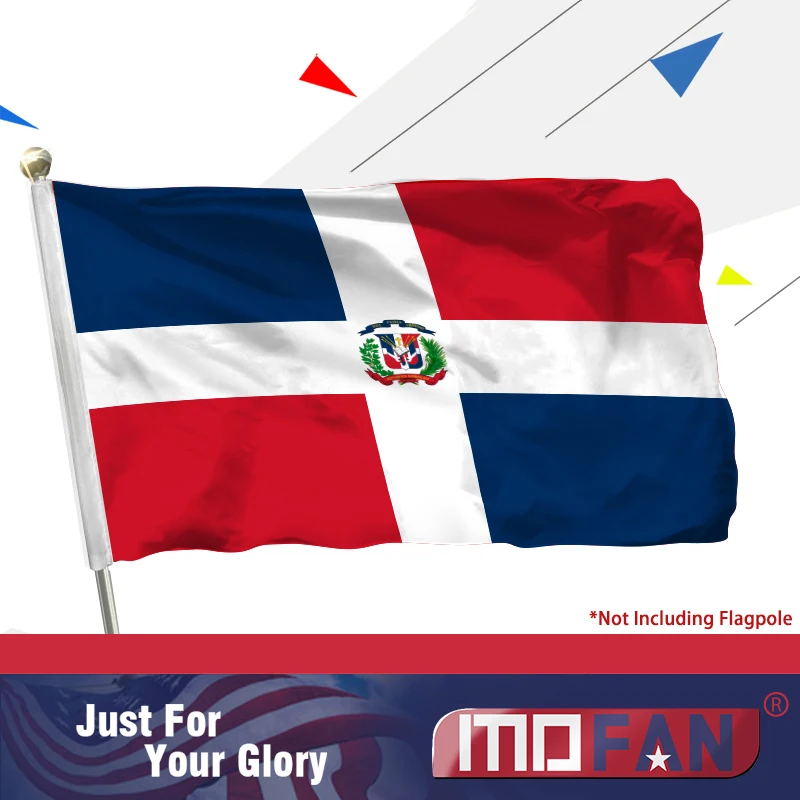 

MOFAN Dominican Flag Nicely Stitched and Bright Color with 2 brass grommets Polyester Decoration 3x5 ft